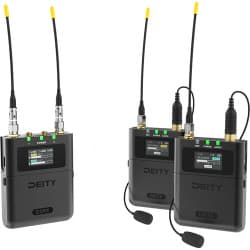 Deity - Microphones Theos Digital Sistema de Microfone Lavaliar Sem Fio para Câmera de 2 Pessoas (Omni, 550 a 663 MHz)