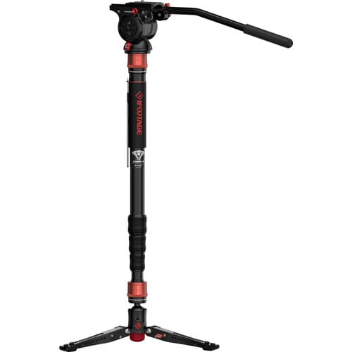 iFootage Cobra 3 - Monopé de fibra de carbono com base de mini tripé e cabeça fluida K5