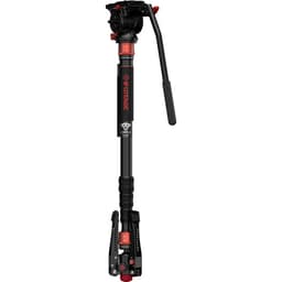 iFootage Cobra 3 - Monopé de fibra de carbono com base de mini tripé com liberação de pedal e cabeça fluida K5S - miniatura 5