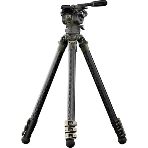 Tilta - Cabeça fluida Cine de 75 mm com pernas de tripé de fibra de carbono de 3 estágios (Forest Camo)