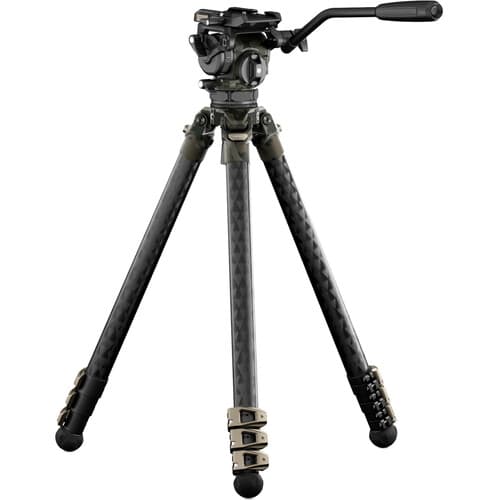 Tilta - Cabeça fluida Cine de 75 mm com pernas de tripé de fibra de carbono de 3 estágios (Forest Camo)