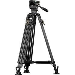 Tilta  - Cabeça fluida Cine de 75 mm com sistema de tripé de fibra de carbono de um toque de 2 estágios (17.6 lb Load, Space Gray)