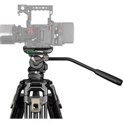 Tilta  - Cabeça fluida Cine de 75 mm com sistema de tripé de fibra de carbono de um toque de 2 estágios (17.6 lb Load, Space Gray)