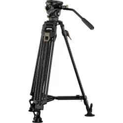 Tilta  - Cabeça fluida Cine de 75 mm com sistema de tripé de fibra de carbono de um toque de 2 estágios (17.6 lb Load, Space Gray)