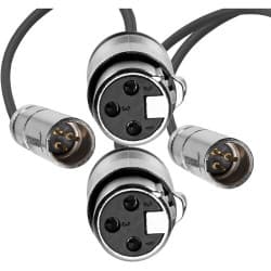 Kondor Blue - Mini-XLR Macho para XLR Fêmea Cabo de Áudio para Canon C70 e BMPCC 6K/4K (Kit com 2)