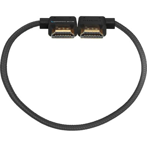 Kondor Blue - Cabo HDMI de alta velocidade Right-Angle para Left-Angle (Raven Black/30,5 cm)