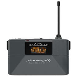 Audibax - Beltpack com microfone de cabeça e microfone de lapela Missouri UHF (Black)