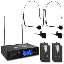 Audibax - Microfone profissional sem fio de lapela dupla Missouri 2500 B (Black)