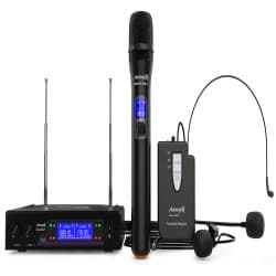 Audibax - Sistema de microfone sem fio VHF duplo Missouri 3000 (Black)