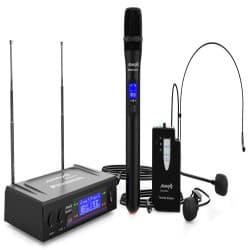 Audibax - Sistema de microfone sem fio VHF duplo Missouri 3000 (Black)