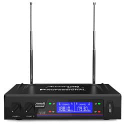 Audibax - Sistema de microfone sem fio VHF duplo Missouri 3000 (Black)