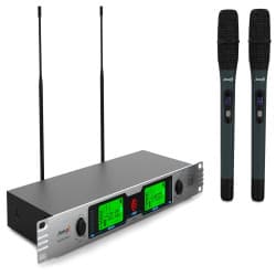 Audibax - Microfone de rack duplo sem fio UHF de mão Missouri Rack A