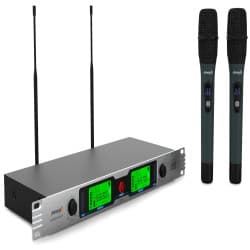 Audibax - Microfone de rack duplo sem fio UHF de mão Missouri Rack B