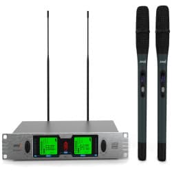 Audibax - Microfone de rack duplo sem fio UHF de mão Missouri Rack B