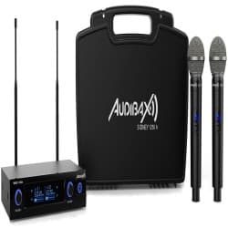 Audibax - Sidney 1250 A Sistema de microfone sem fio UHF duplo (Black)