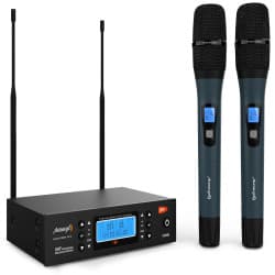 Audibax - Sidney U310 Microfone de mão UHF duplo (Black)