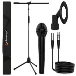 Audibax -  Kit de microfone dinâmico cardióide (Black)
