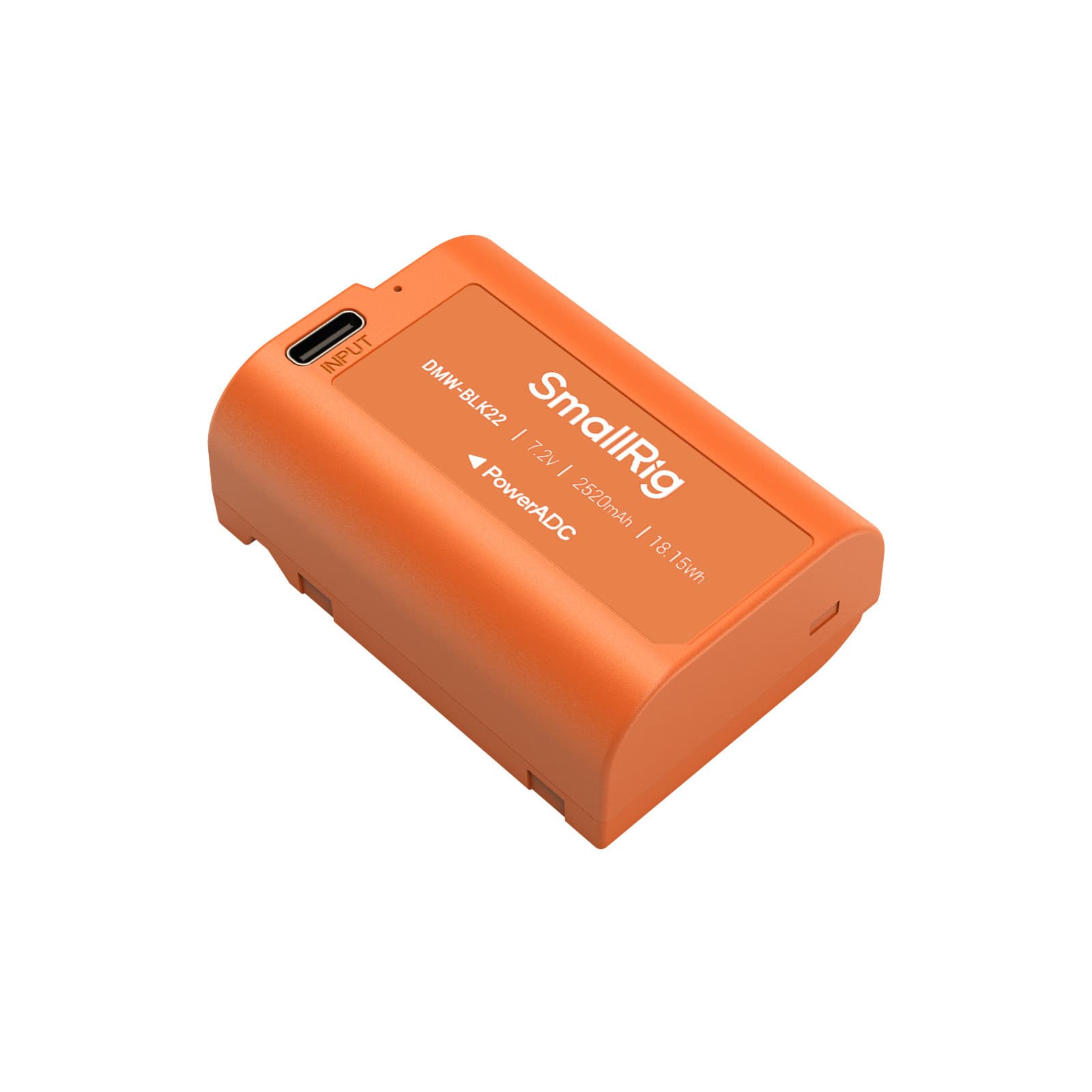 SmallRig Power DMW-BLK22 USB-C Rechargeable Camer laranja SKU 4979 frente