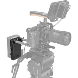 SmallRig - Placa adaptadora de bateria V-Mount com braçadeira de haste dupla de 15 mm