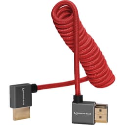 Kondor Blue - Cabo FULL-HDMI de ângulo reto para monitores (Cardinal Red / 30 a 60cm)