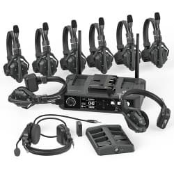 Hollyland - Solidcom C1-HUB8S Sistema de intercomunicação DECT sem fio full-duplex com 9 fones de ouvido e base HUB (1,9 GHz)