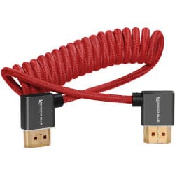 Kondor Blue - Cabo FULL-HDMI de ângulo reto para monitores (Cardinal Red / 30 a 60cm)