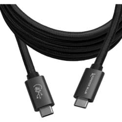 Kondor Blue - THUNDERBOLT 4 USB 4.0 TYPE C cabo BLAZING 40G SPEEDS 5A 100W STRAIGHT 6 FT (Raven Black)