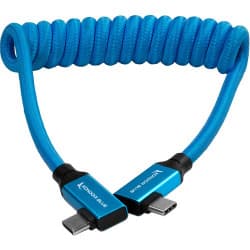 Kondor Blue - USB C 3.1 angular Braided cabo for 8K Data and Power Delivery (Kondor Blue)(espiralado)(30cm-61cm)