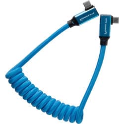 Kondor Blue - USB C 3.1 angular Braided cabo for 8K Data and Power Delivery (Kondor Blue)(espiralado)(30cm-61cm)