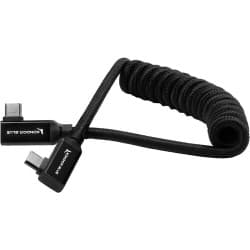 Kondor Blue - USB C 3.1 angular Braided cabo for 8K Data and Power Delivery (Raven Black)(espiralado)(30cm-61cm)