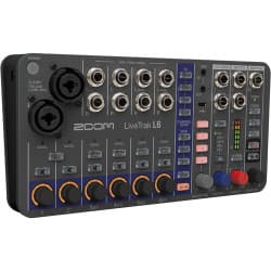 Zoom - LiveTrak L-6 Mixer digital portátil de 6 canais e gravador multitrack