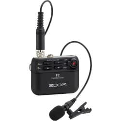 Zoom - Gravador de campo portátil ultracompacto com microfone de lapela F2