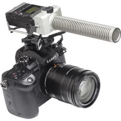 Zoom - Gravador de campo portátil de 2 entradas/2 trilhas com microfone shotgun F1-SP