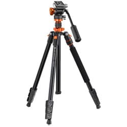 K&F - Tripé de vídeo profissional Concept K234A7+FH-03 com cabeça fluida