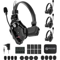 Hollyland - Solidcom C1-4S Sistema de intercomunicação DECT Wireless full-duplex com 4 Headsets (1,9 GHz)