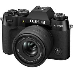 Fujifilm - Câmera Mirrorless X-T50 com lente 15-45 mm f/3.5-5.6 (Black)