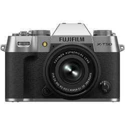 Fujifilm - Câmera Mirrorless X-T50 com lente 15-45 mm f/3.5-5.6 (Silver)