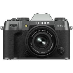 Fujifilm - Câmera Mirrorless X-T50 com lente 15-45mm f/3.5-5.6 (Charcoal Silver)