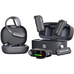 Hollyland LARK MAX 2 Ultimate Combo 2-Person Wireless Microphone System for Cameras and Mobile Devices (Space Gray, 2.4 GHz)