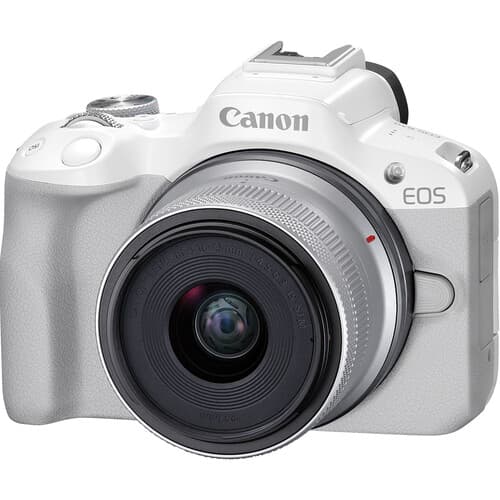 Canon - EOS R50 Mirrorless Camera with 18-45mm Lens (White)