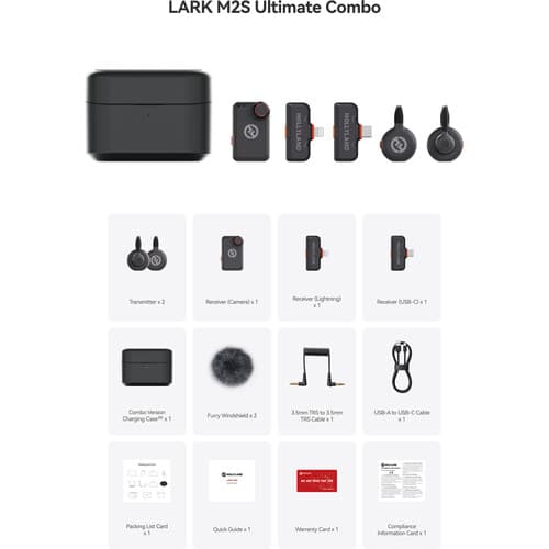 Hollyland - LARK M2S Microfone Wireless Ultimate Combo 2-Person (2.4 GHz, Space Gray) - imagem 2