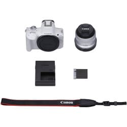 Canon - EOS R50 Mirrorless Camera with 18-45mm Lens (White)
