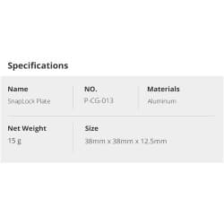 PGYTECH - SNAPLOCK PLATE Arca-Swiss compatible