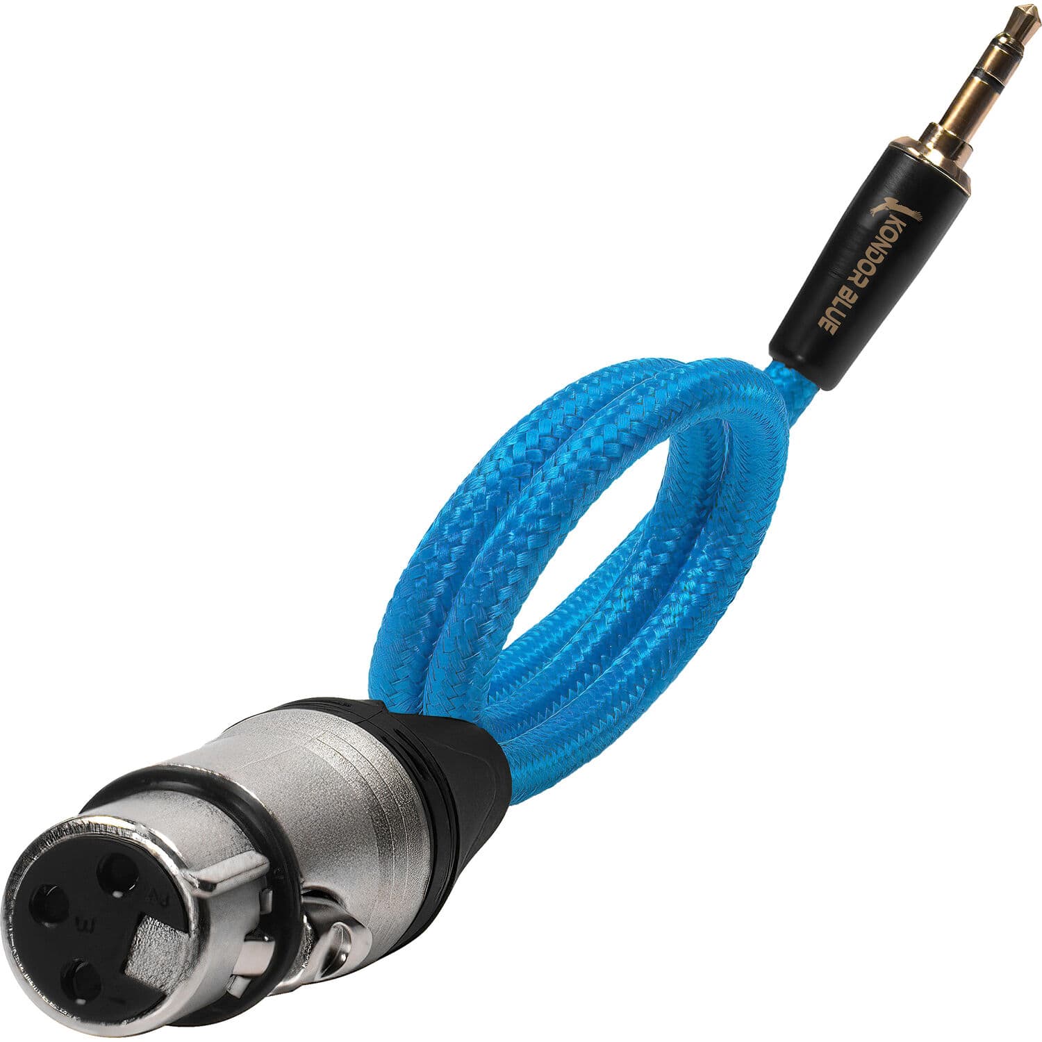 Kondor Blue - Cabo de áudio Braided Female XLR para 3.5mm TRS Macho (17", Blue) - imagem 3