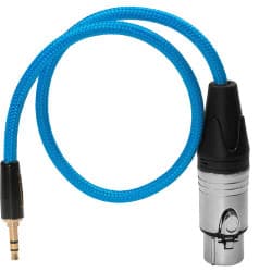 Kondor Blue - Cabo de áudio Braided Female XLR para 3.5mm TRS Macho (17", Blue)