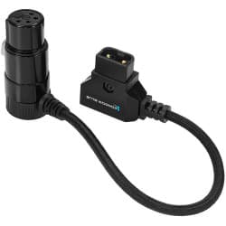 Kondor Blue - 15cm D-Tap to 4 Pin XLR fêmea angular cabo de alimentação Sony Venice/Burano/C400