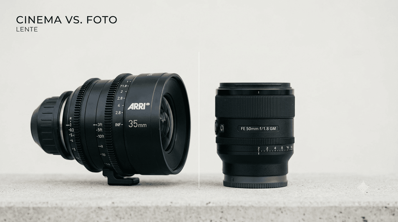 Lente de cinema ou lente fotográfica: quais são as diferenças e qual escolher?