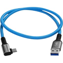 Kondor Blue - USB-A to USB-C 3.0 Right Angle Cable (2', Blue) - miniatura 1
