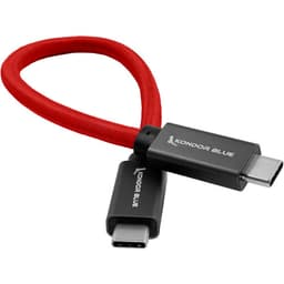 Kondor Blue - USB C to USB C High Speed cabo for SSD Recording (22cm) (Cardinal Red) - miniatura 1