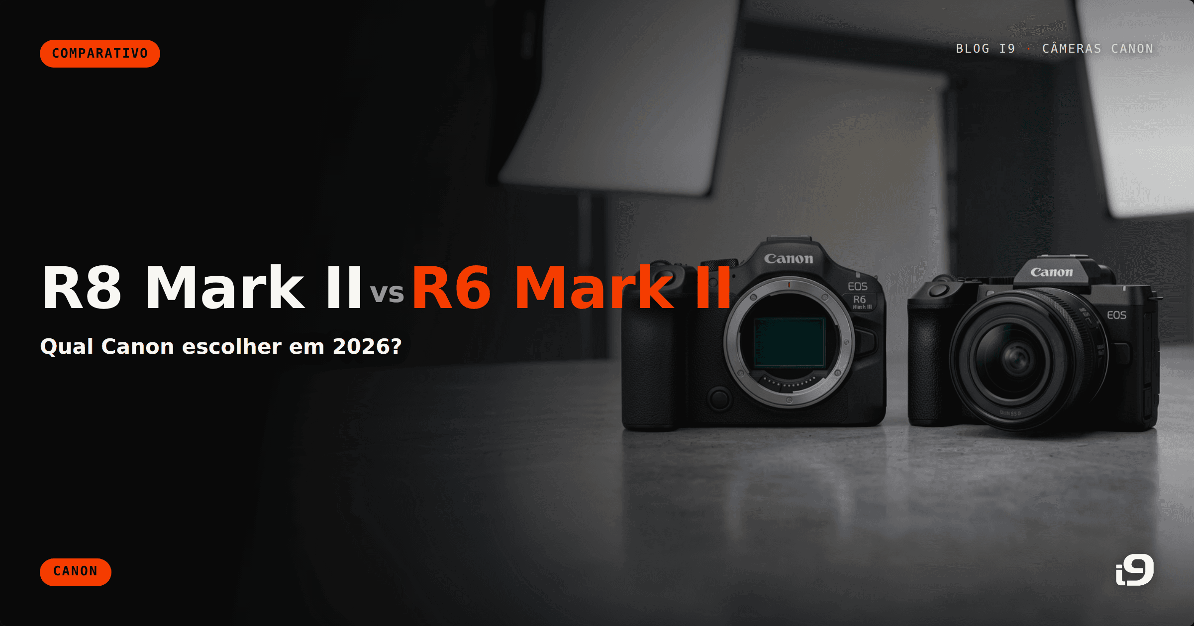 Canon R8 Mark II vs R6 Mark II: qual escolher em 2026?